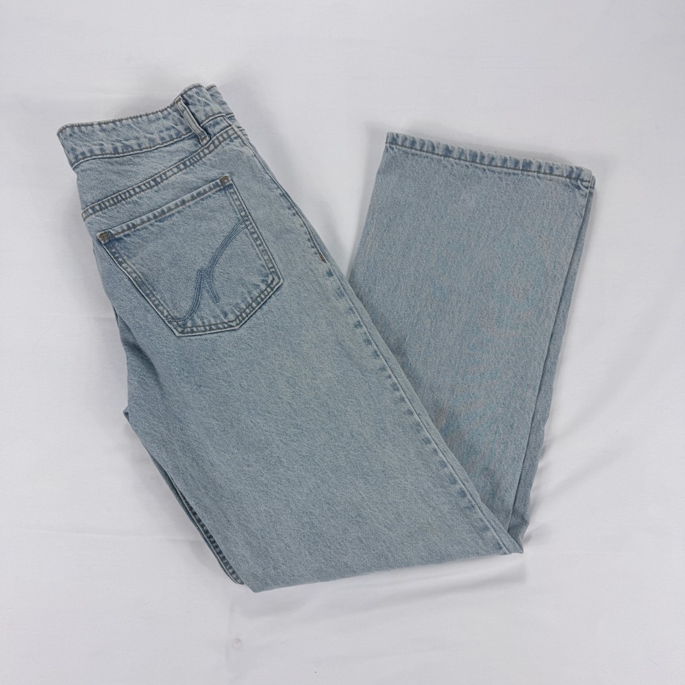 Revice Los Angeles Womens‎ Button Fly Straight Leg Jeans Light Blue Denim 30x32